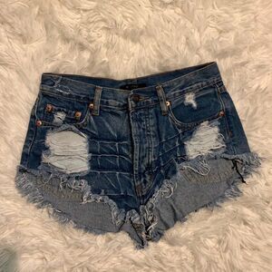 Distressed Denim Shorts